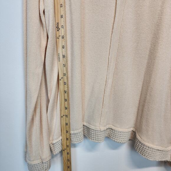POL Cream Pullover Sweater Size 3XL Long Sleeve Seams V-neck Knit Trim Anthro - Picture 10 of 13